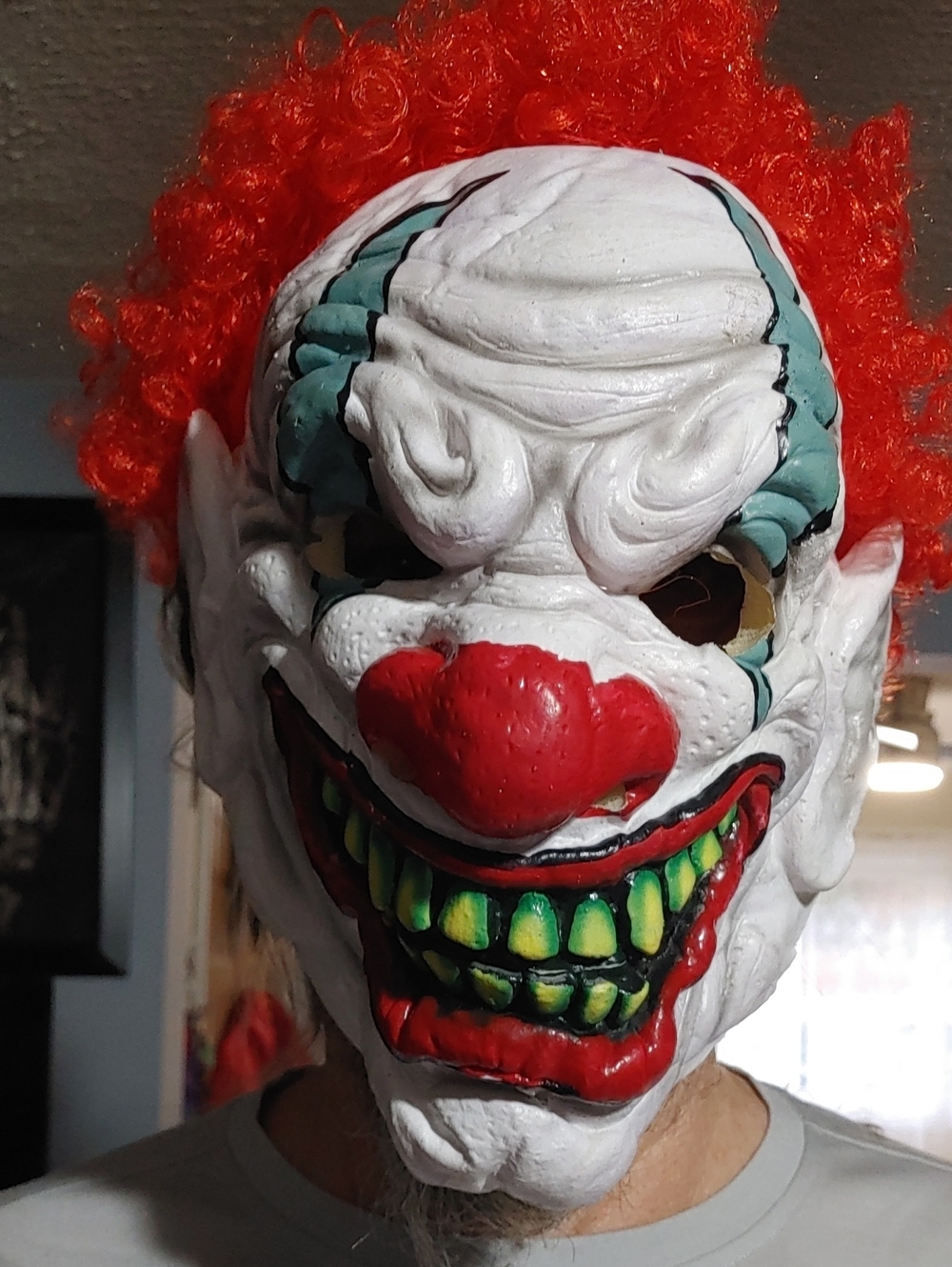 ✅$10 Add On White and Red Clown Mask with Red Hair